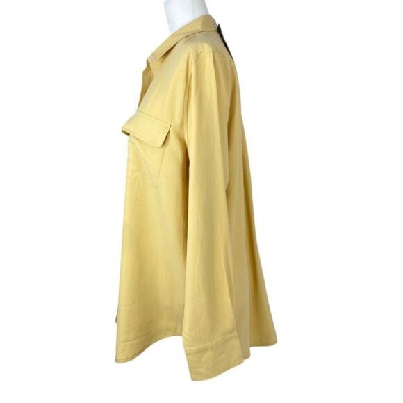 Everlane‎ Women's NWT Yellow Silk Relaxed Long Sleeve Designer Shirt 10/C46 - Picture 3 of 11